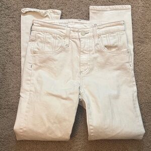 AG Adriano Goldschmied Women's Cream Straight Leg Jeans 26R